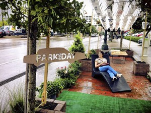 Here's an example of a parking space repurposed as a public space. Come see what ours has to offer!